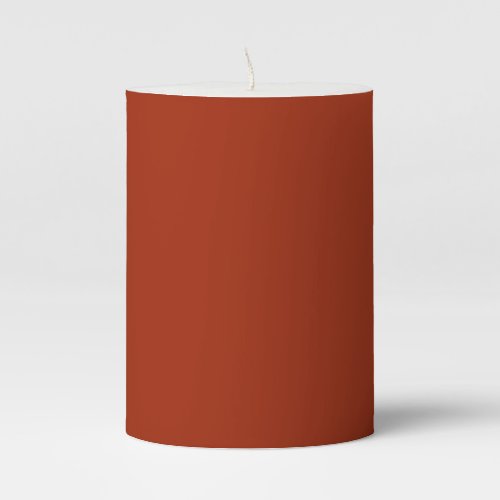 Burnt Red _  solid color  Pillar Candle