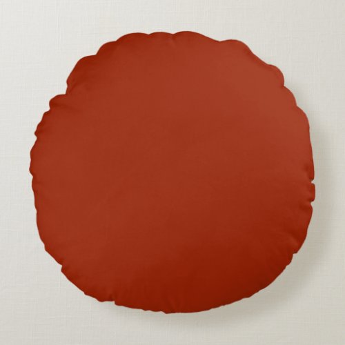 Burnt Red _  solid color  Round Pillow