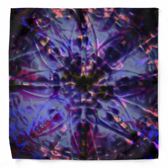 Burnt rough texture dark violet to stained purple  bandana (Front)