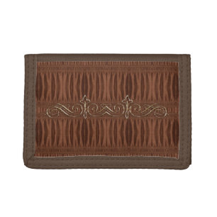 Burnt Rustic Leather 9 Tri-fold Wallet
