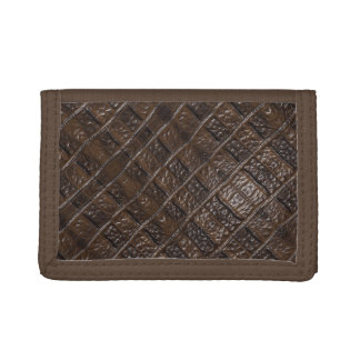 Burnt Rustic Leather Tri-fold Wallet
