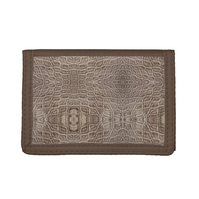 Burnt Rustic Leather Tri-fold Wallet (Front)