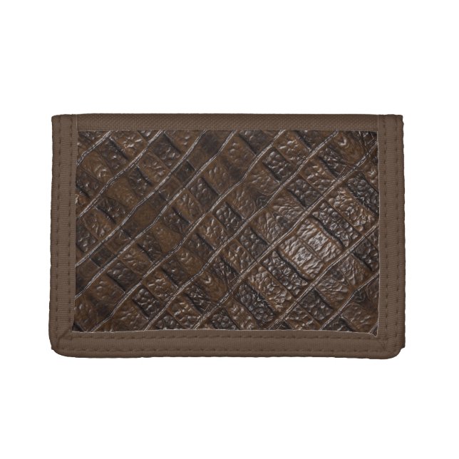 Burnt Rustic Leather Trifold Wallet (Front)