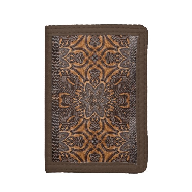 Burnt Rustic Leather Wallet (Front Vertical)