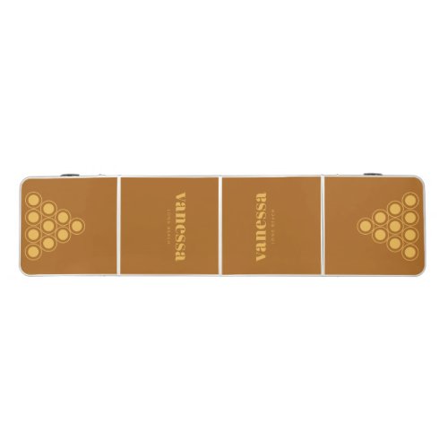 Burnt Sand Minimal Modern Classic Name Beer Pong Table