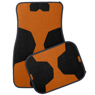 Burnt Sienna and Black Geometric Car Floor Mat