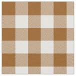 Burnt Sienna and White Gingham Plaid Fabric