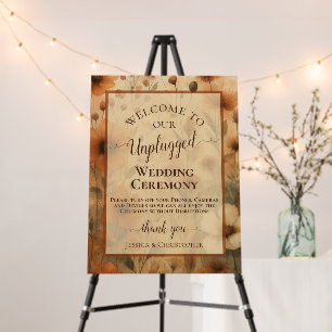 Burnt Sienna Boho Wildflowers Unplugged Wedding Foam Board