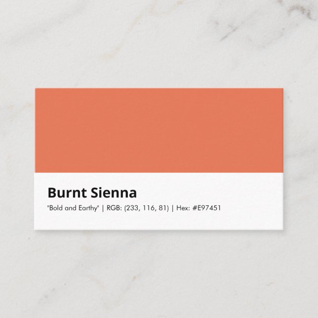 Burnt Sienna | "Bold and Earthy"  Business Card (Front)