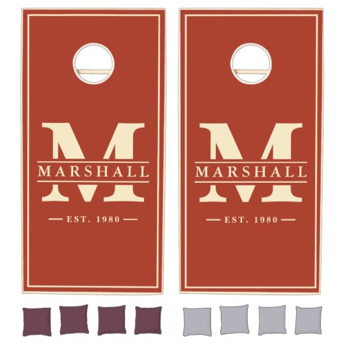 Burnt Sienna Name & Initial Overlay