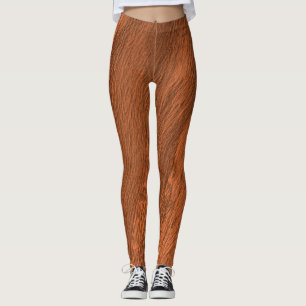 Burnt Sienna (reddish-brown) abstract pattern Leggings