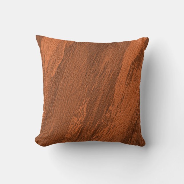 Burnt Sienna (reddish-brown) abstract pattern Throw Pillow (Front)