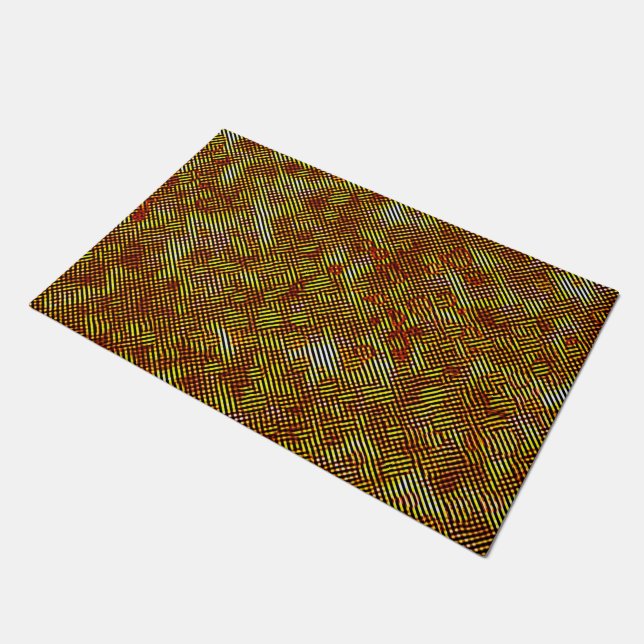 Burnt streaks and stained chess doormat (Angled)
