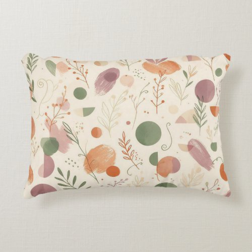 Burnt Terracotta Dusty Sage Boho Desert Fern Line Accent Pillow