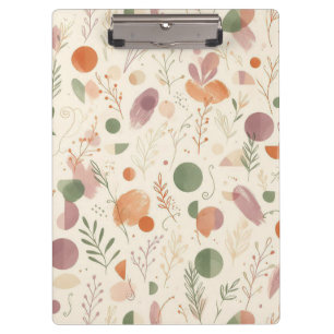 Burnt Terracotta Dusty Sage Boho Desert Fern Line Clipboard