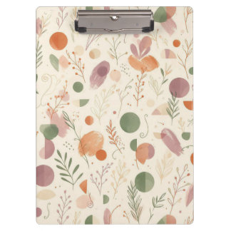 Burnt Terracotta Dusty Sage Boho Desert Fern Line Clipboard