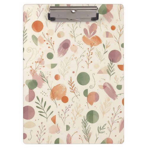 Burnt Terracotta Dusty Sage Boho Desert Fern Line Clipboard