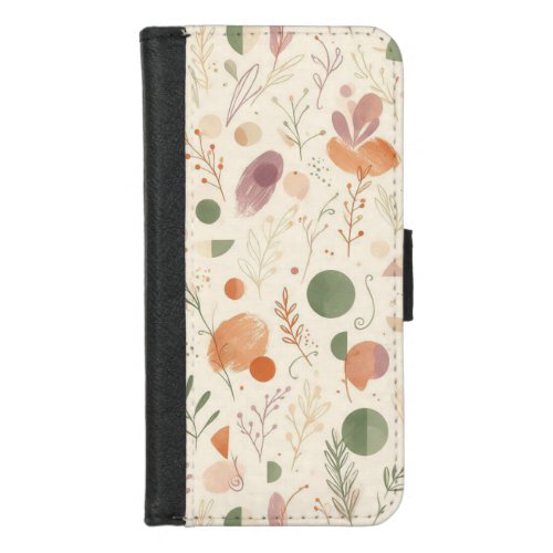 Burnt Terracotta Dusty Sage Boho Desert Fern Line iPhone 8/7 Wallet Case