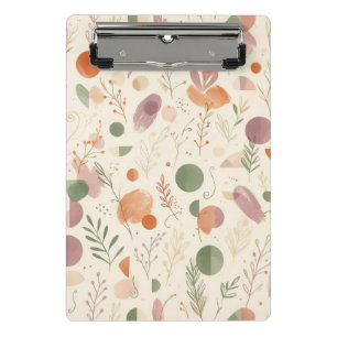 Burnt Terracotta Dusty Sage Boho Desert Fern Line Mini Clipboard