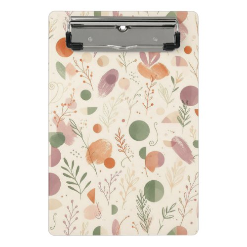 Burnt Terracotta Dusty Sage Boho Desert Fern Line Mini Clipboard