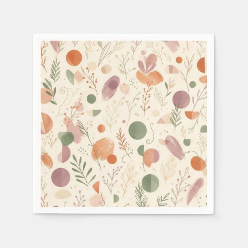 Burnt Terracotta Dusty Sage Boho Desert Fern Line Napkins
