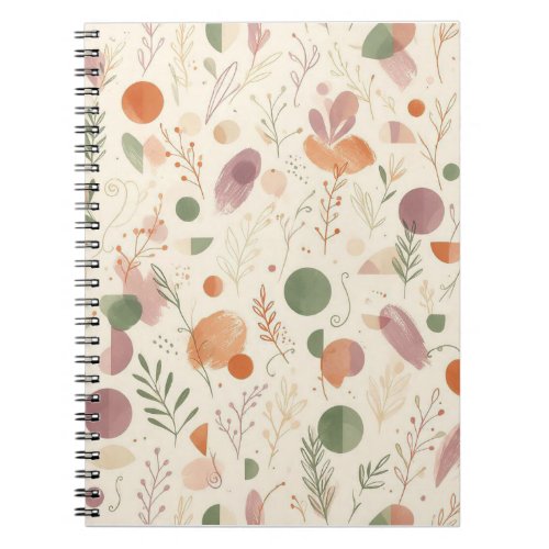 Burnt Terracotta Dusty Sage Boho Desert Fern Line Notebook