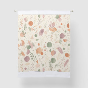 Burnt Terracotta Dusty Sage Boho Desert Fern Line Sheer Curtains