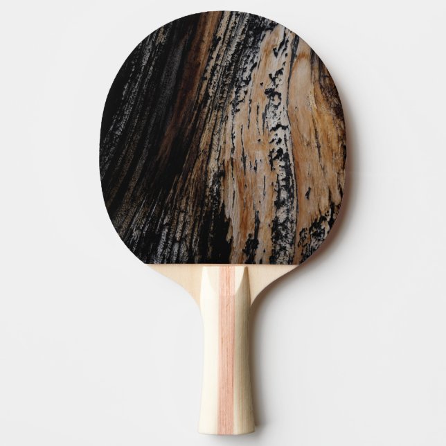 Burnt Tree Bark Texture Ping-Pong Paddle (Front)