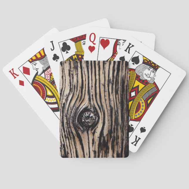 Burnt Tree Bark Texture Poker Cards (Back)