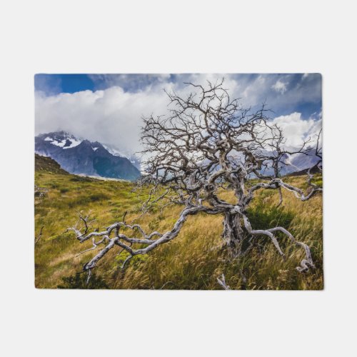 Burnt tree Torres del Paine Chile Doormat