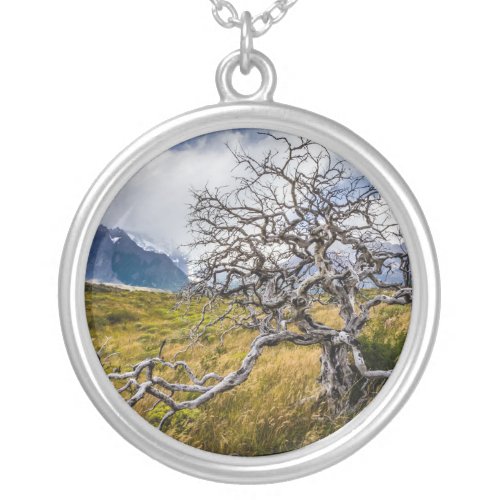 Burnt tree Torres del Paine Chile Silver Plated Necklace