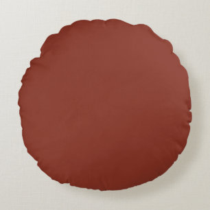 Burnt umber (solid color) round pillow