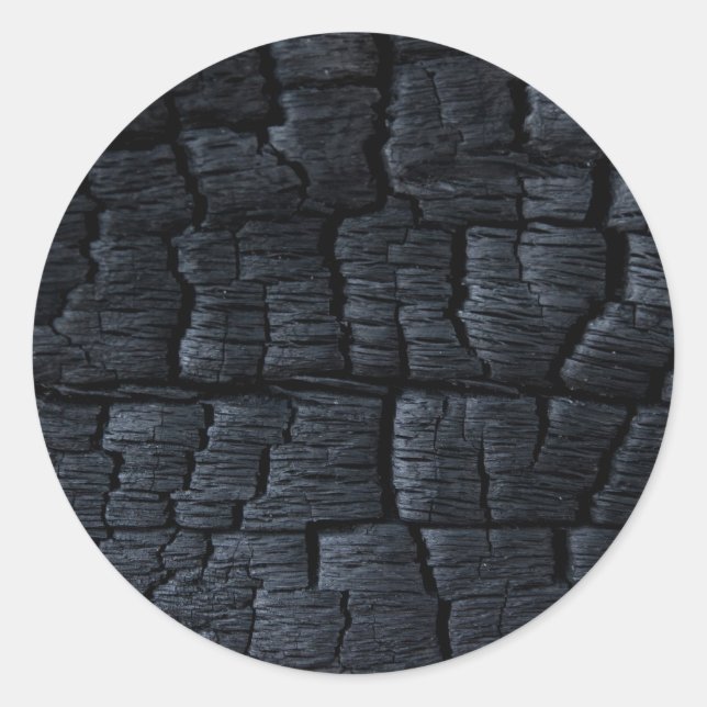 Burnt Wood Texture Classic Round Sticker (Front)