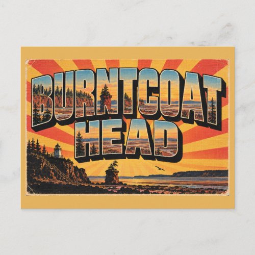 Burntcoat Head NS Red Cliffs Highest Tides Art Postcard