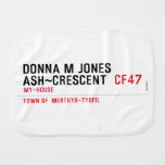 Donna M Jones Ash~Crescent   Burp Cloth