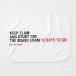 keep clam  and study for  the board exam  Burp Cloth