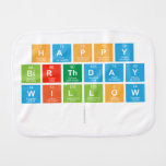 Happy
 birthday
 Willow
   Burp Cloth