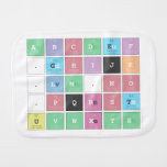 ABC|DEF
 .|GHIJK 
 .|LM.N|O 
 .PQRST
 UVWXYZ  Burp Cloth