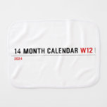 14 month calendar  Burp Cloth