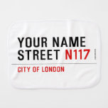 Your Name Street  Burp Cloth