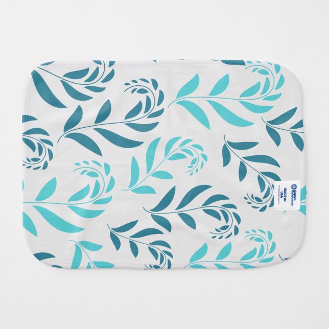 Burp Cloth Blue and Sky Blue (Back Horizontal)