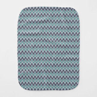 Burp Cloth Gray-Mint chevron pattern