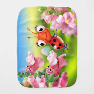 Burp cloth Ladybug friendly Snap Dragons