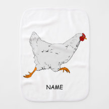 Burp Cloth RUNNING HEN AND CHICKS CUSTOMIZABLE