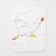 Burp Cloth RUNNING HEN & HER CHICKS