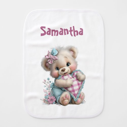 Burp Cloth Teddy Bear Baby Shower
