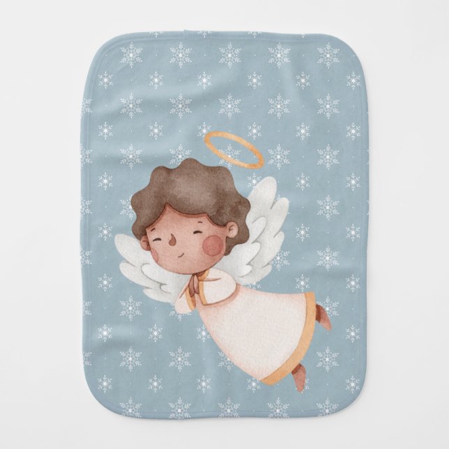 Burp Cloth w/ Brown Angel  (Front)