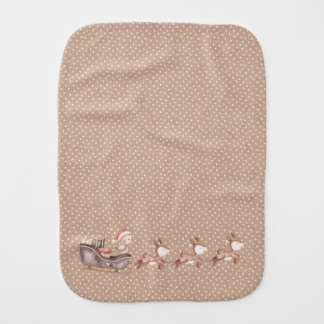 Burp Cloth with Birdie Santa