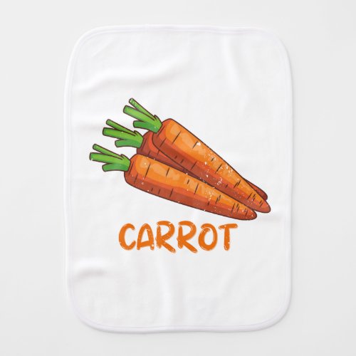 Burp cloth with carrot for kids