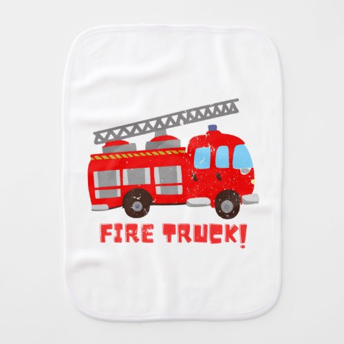 Burp cloth with Fire truck for kids